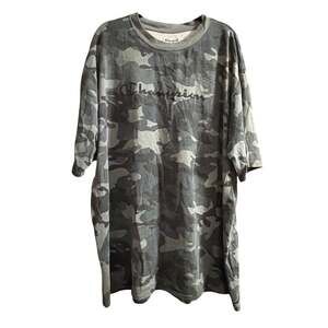 Champion Big Men's Gray Camouflage Camo Logo T-Shirt Tee Size 3XLT 3XL Tall